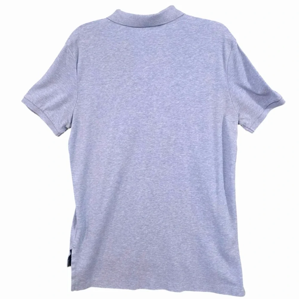 Polo Ralph Lauren Man's Heather Blue Cotton Polo Shirt Large Classic Preppy